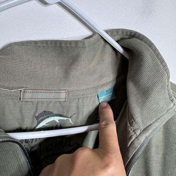 Tommy Bahama 1/4 Zip‎ Sweater Jacket XXL Mens Green - Picture 3 of 9